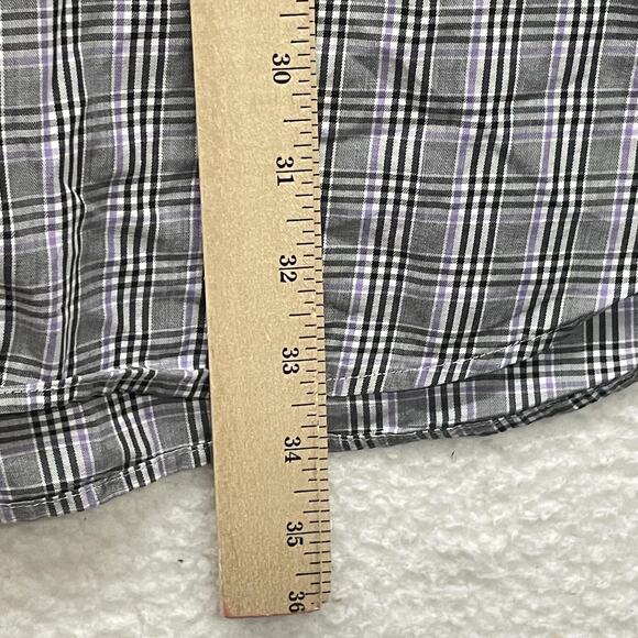 Peter Millar Shirt Mens 2XL Gray Plaid Crown Button Down Cotton Classic Pocket - Picture 7 of 8